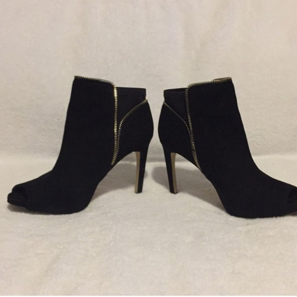 Ann Taylor Suede Open Toe Bootie